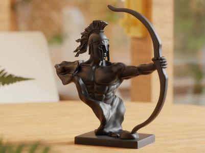 The Archer's Might – Spartan Warrior Sculpture