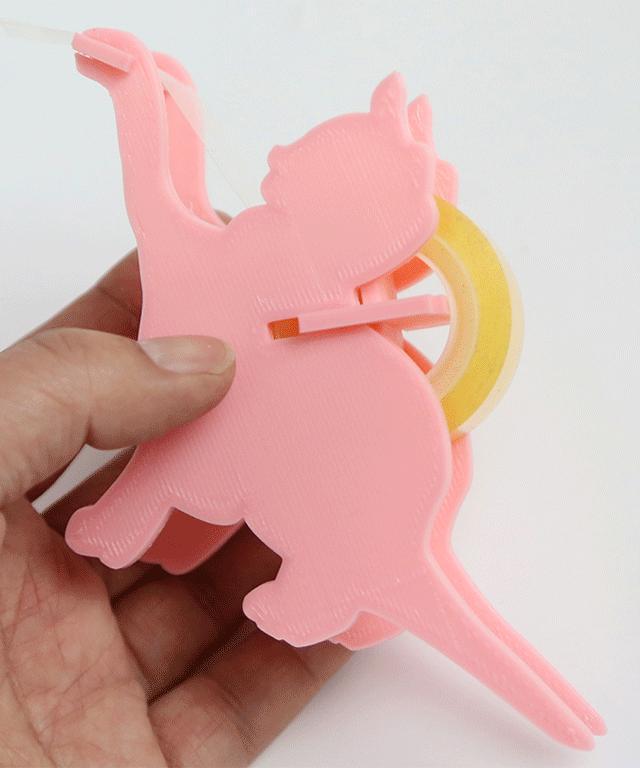 tape cutter, cat shape, planL3d
