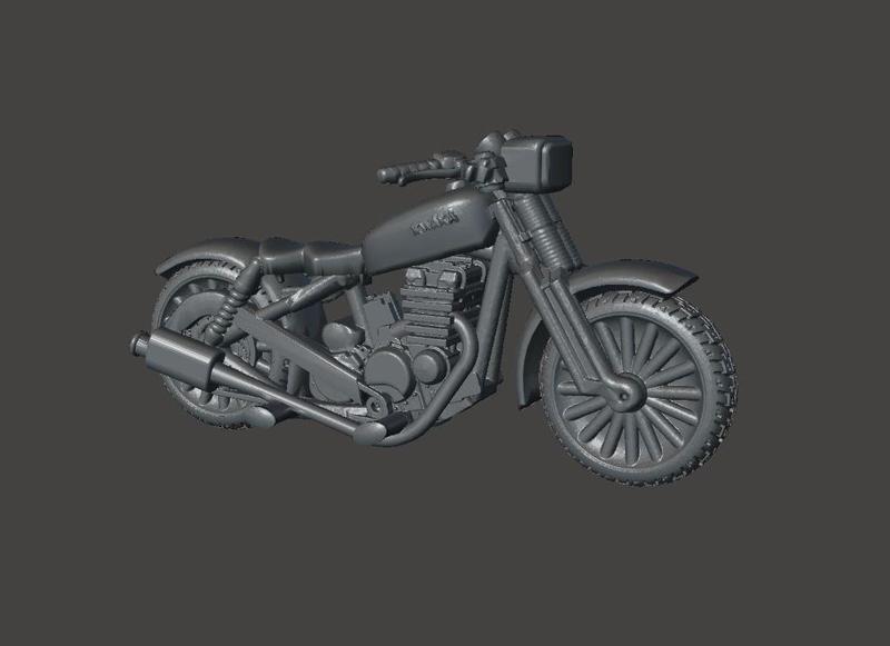 28mm Motorbike for FWW, Dark Future, Gaslands and Other Post Apocalyptic Games