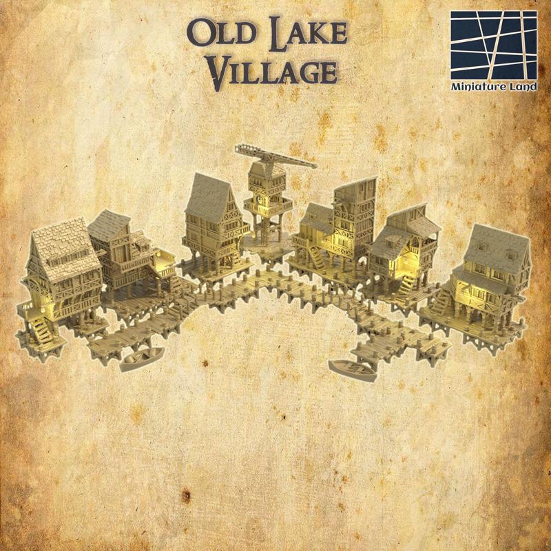 Old Lake Town Tabletop Terrain 28 MM