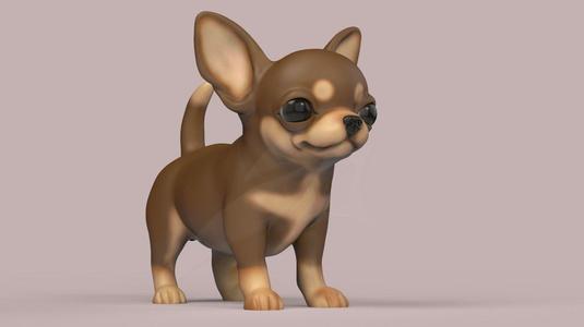 Cute Puppy Chihuahua dog STL and VRML for