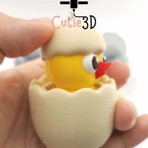 Cutie3D Twisty Clicker Easter Chicken In An Egg - Easter Gifts - Fidget Clicker