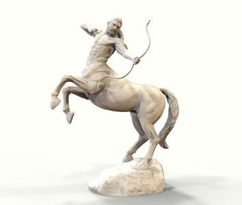 Centaur statue of horse with bow and arrow