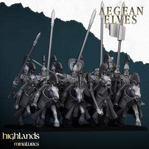Aegean Elves Mounted Lances - Highlands Miniatures