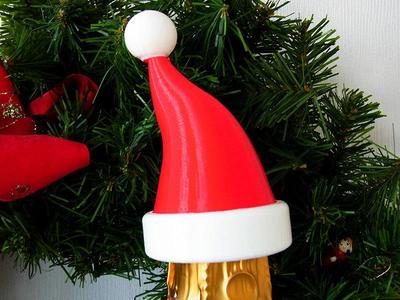 Santa Hat - Christmas decoration that fits onto the top of a bottle of Bubbly!