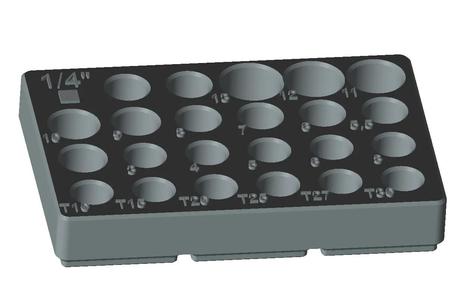1/4" Werkzeugaufnahme / Toolholder - Gridfinity   