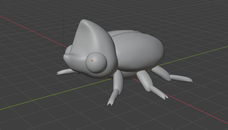 Cartoonish Horned Beetle