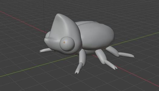 Cartoonish Horned Beetle
