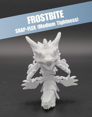 Frostbite, Winter Dragon Child - Articulated Snap-Flex Fidget (Medium Tightness Joints)