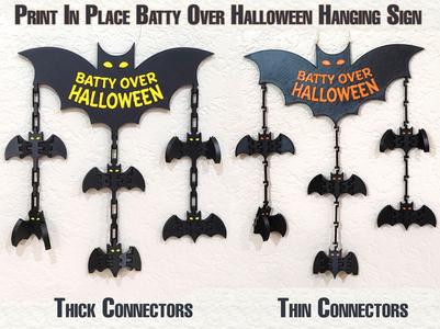 Batty Over Halloween Print in Place Hanging Bat Decoration