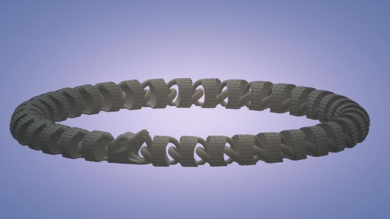 Articulating Ouroboros - Flexi Snake - Segmented World Serpent -  Print In Place - No Supports