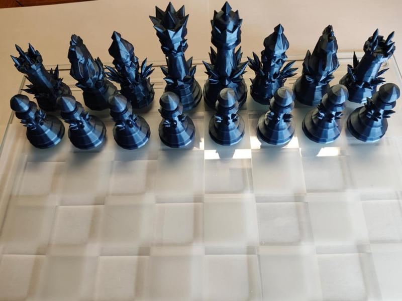 Ice Crystal Chess Set