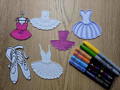 Ballet Ballerina Tutu Clothes DIY Coloring NO AMS