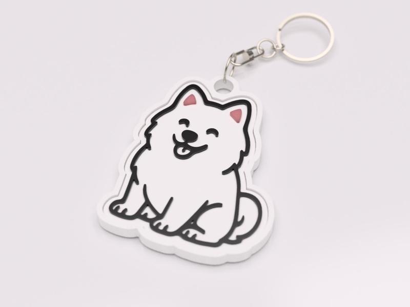 Samoyed Keychain