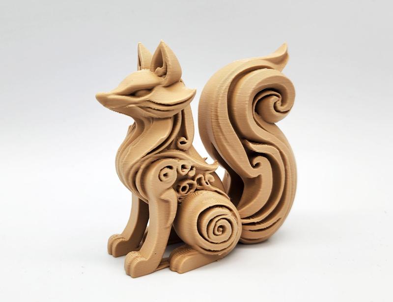 Wood-Carved Fox Toy