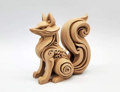 Wood-Carved Fox Toy