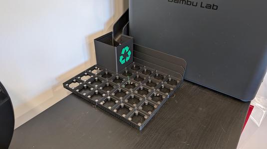 Bambu P1S X1C Poop Chute with Gridfinity Baseplate and "Loo" Bin