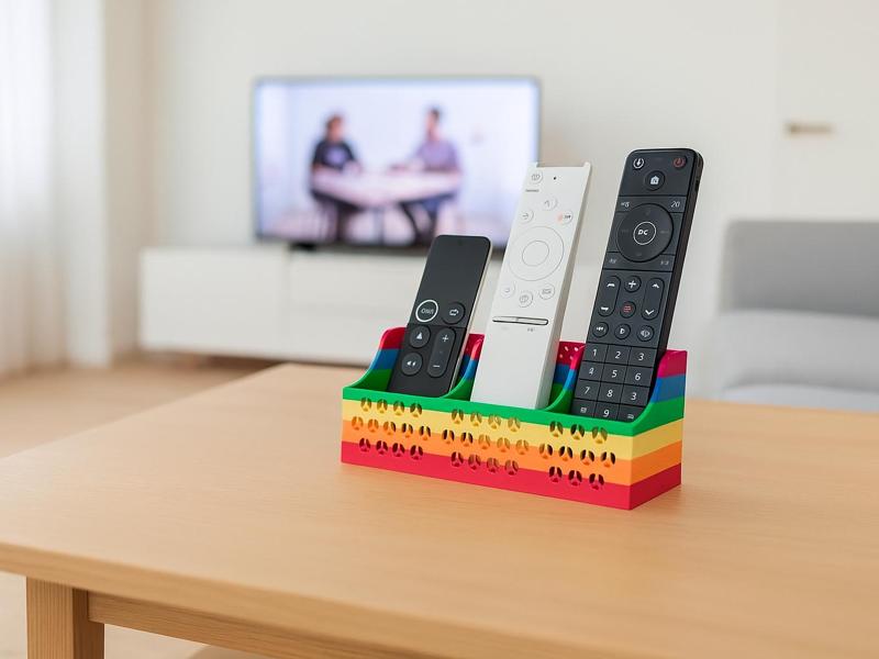 Remote control holder rainbow colors