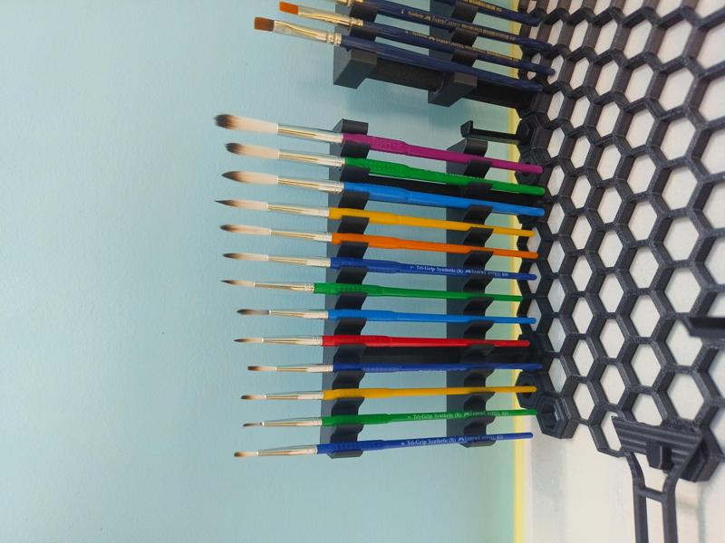 Paint Brush Holder-HoneyComb Wall Storage 