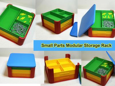 Modular customizable small parts storage rack