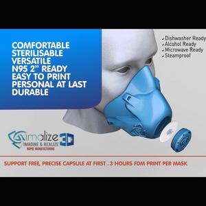 FMP Mask Imalize security COVID-19 (Easy to print, no media, filter required)
