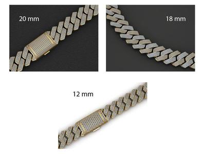 3 SIZE SQUARE CUBAN LINK CHAIN FOR BRACELET OR NECKLACE 3D Model Collection