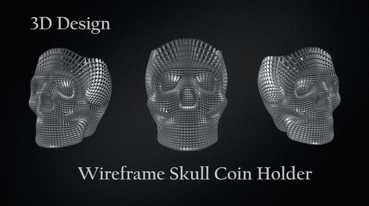 WireFrame Skull Coin Holder