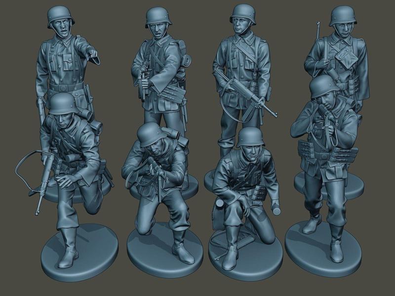 German soldiers ww2 G2 Pack1 3D Model Collection