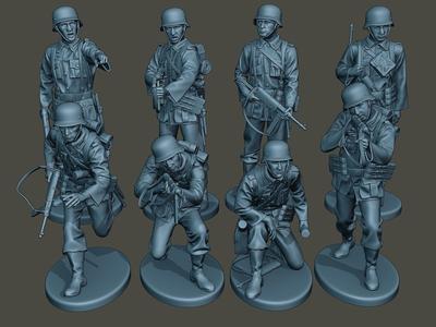 German soldiers ww2 G2 Pack1 3D Model Collection