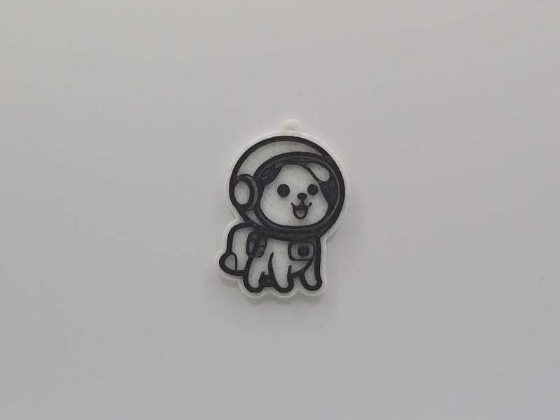 Cute Astronaut Dog Keychain
