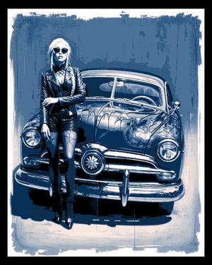 Printed Wall Art - Classic hotrod and the queen of the races - Hueforge art