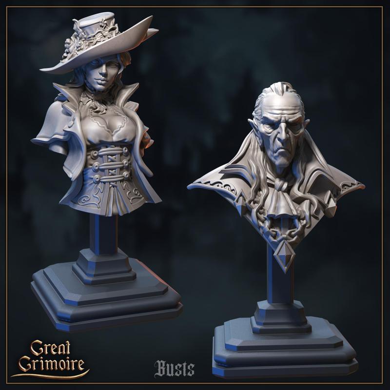 Bust of  Celia LeFleur and Bust Count Richter von Schloss