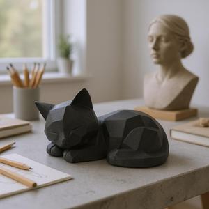 Cute Sleeping Low Poly Kitten (Support free)