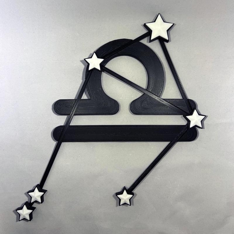 Libra Zodiac Constellation – 3D Printable Libra Art STL Files - NO AMS - COMMERCIAL LICENSE 