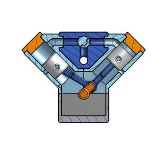 Working V4 compressed air engine