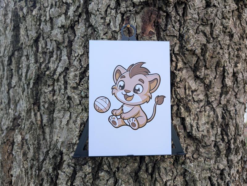 Personified Animals - Playful Lion Filament Painting