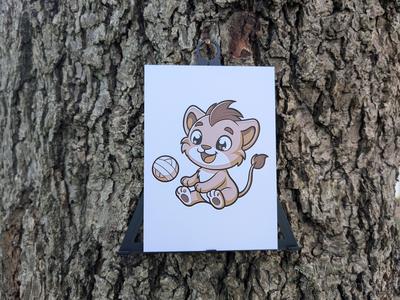 Personified Animals - Playful Lion Filament Painting