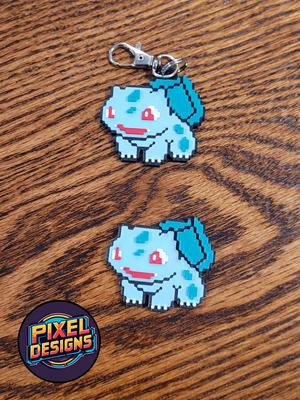 #0001 Bulbasaur Pixel Art with Keychain