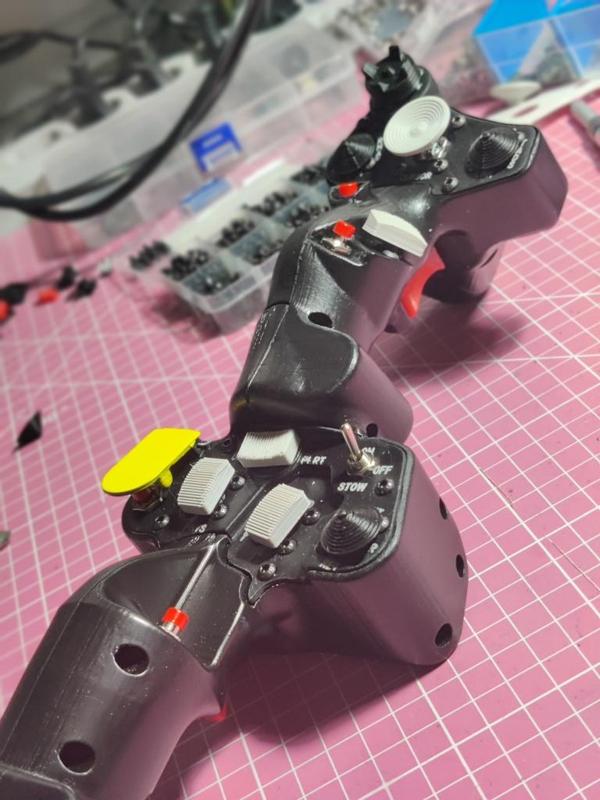 AH-64 Apache Collectiv Grip Button Plates for laser-engrave