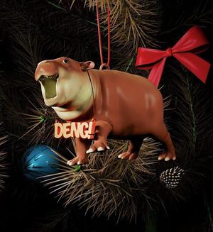 Moo Deng Hippo stl Christmas tree ornament - 3d print
