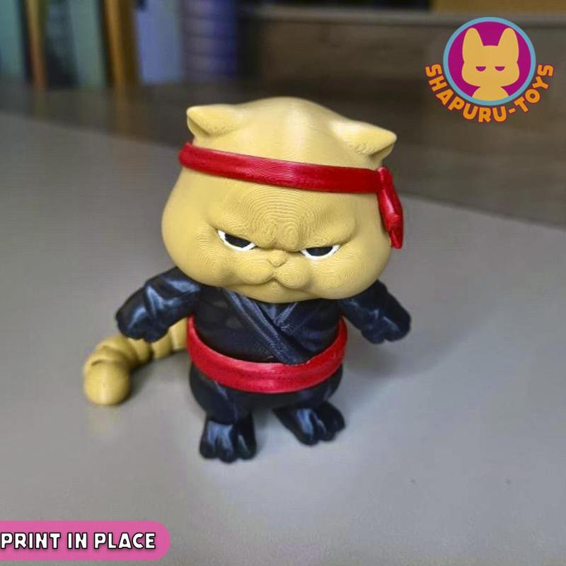 FLEXI NINJA CAT, PRINT IN PLACE & 3MF