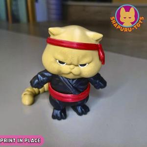 FLEXI NINJA CAT, PRINT IN PLACE & 3MF