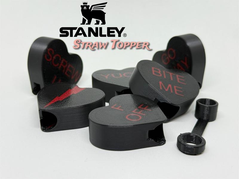 Anti-Valentine's Candy Heart Stanley Straw Topper