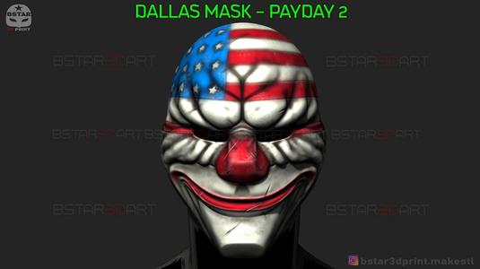 Dallas Mask - Payday 2 Mask - Halloween Cosplay Mask