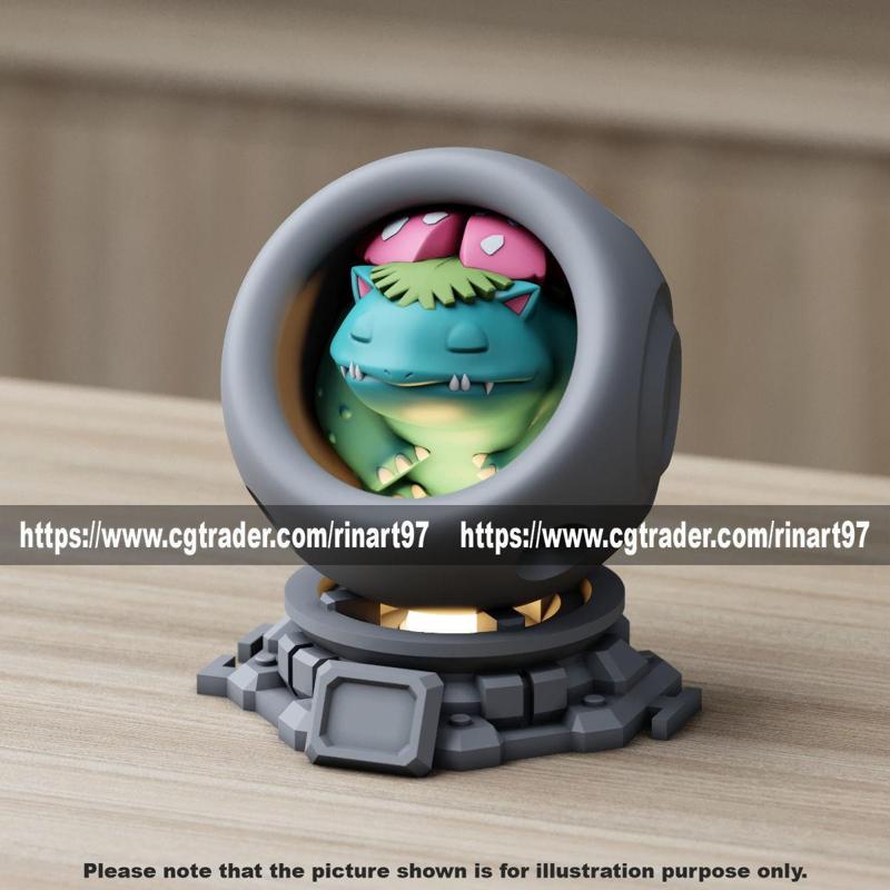 Venusaur in healing machine pods EASY PRINT NO SUPPORT