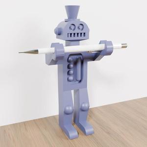 3d printer file robot pencil holder idea for kids and gift