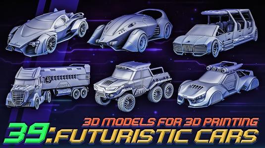 Futuristic cars 3D Model Collection