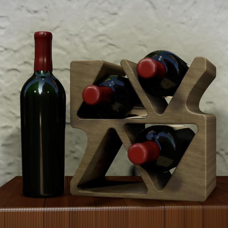 WINE RACK FOR 4 BOTTLES