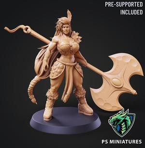 Barbarian Battlemaster Pose 1 – 2 Variants + Pinup