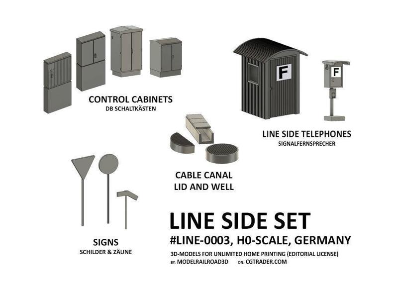 LINE-0003 Lineside Detail Set Germany H0-scale 22 items